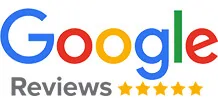 A logo for google reviews with three stars.